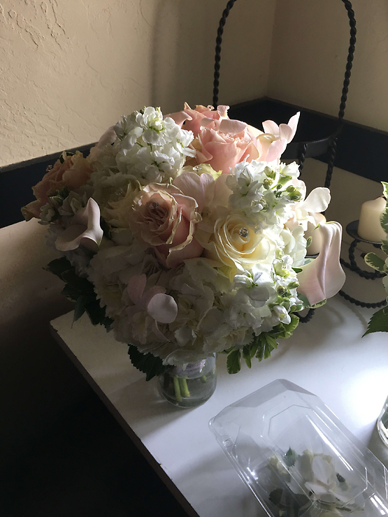 Bridal bouquet pink and white
